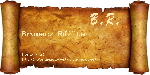 Brumecz Réta névjegykártya